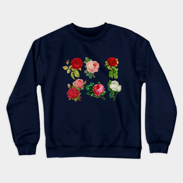 Roses pattern Art Crewneck Sweatshirt by Emart